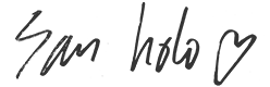 San Holo handwritten logo with heart